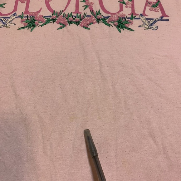 Vintage 90s Georgia Single Stitch Hanes 50/50 Made in USA Pink T-Shirt Medium - Picture 6 of 12